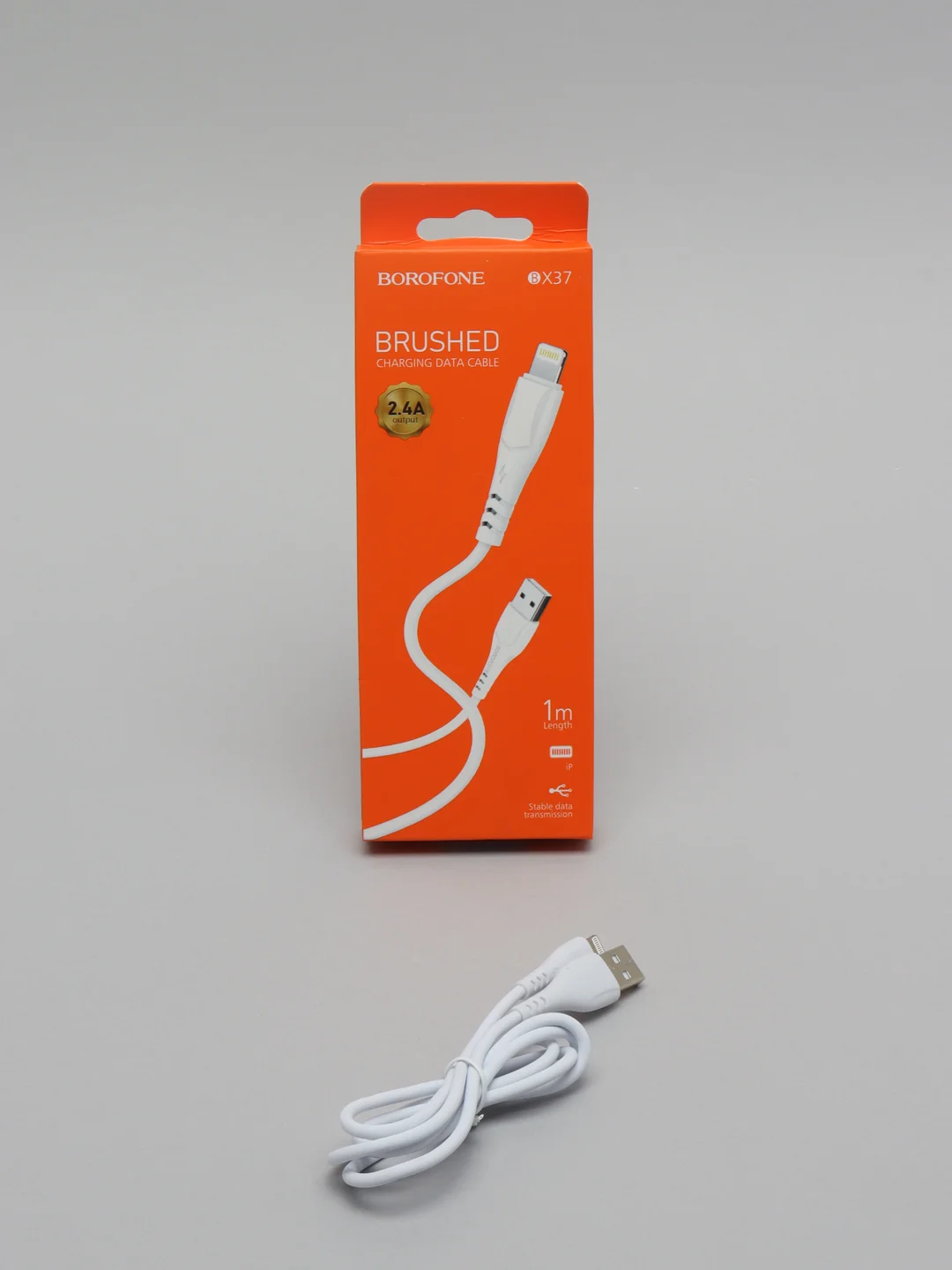 Белый кабель для Apple LIGHTNING 2.4A Borofone BX37/ Кабель ДЛЯ БЫСТРОЙ ЗАРЯДКИ iPhone 1м
