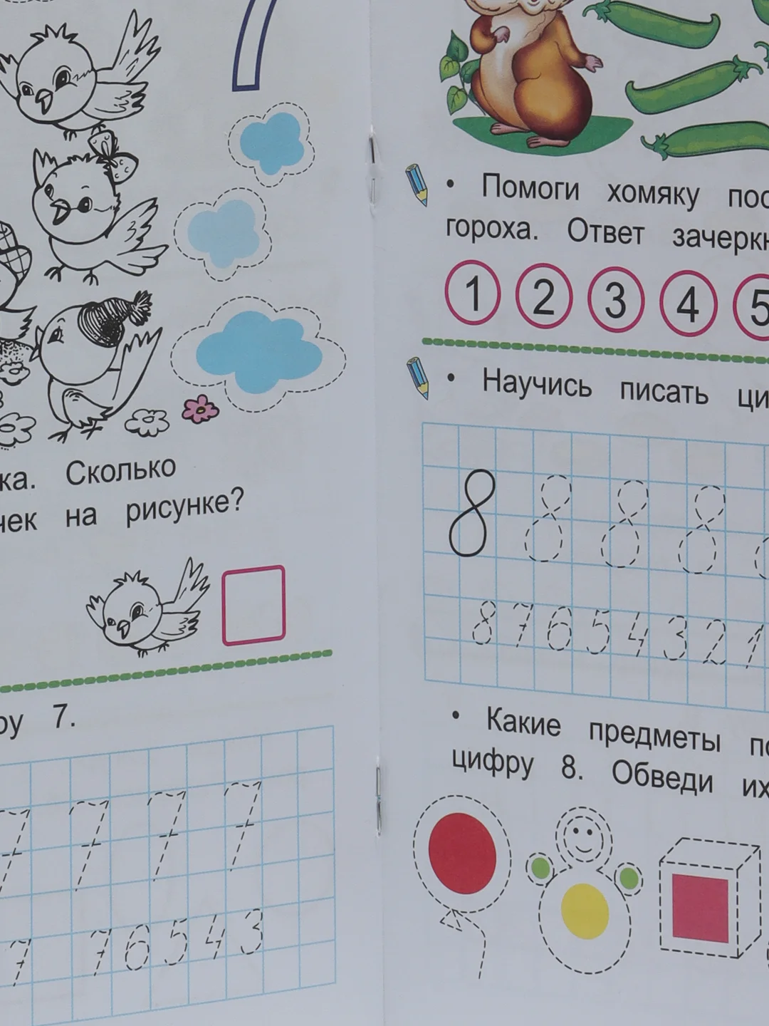 Мятный прописи для детей, цветные