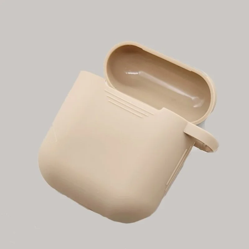 Бежевый силиконовый чехол для наушников AirPods 1 / 2 / TWS i9s i10 i11 i12 i13 i14 i15 i100