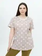 Бежевый меланж milena21 Туника женская "Кристина",футболка с карманами,большие размеры