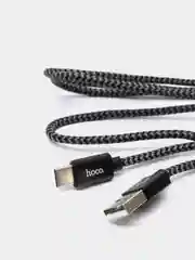 Серый кабель для зарядки Type-C Hoco X14 (3А), 1 и 2 метра