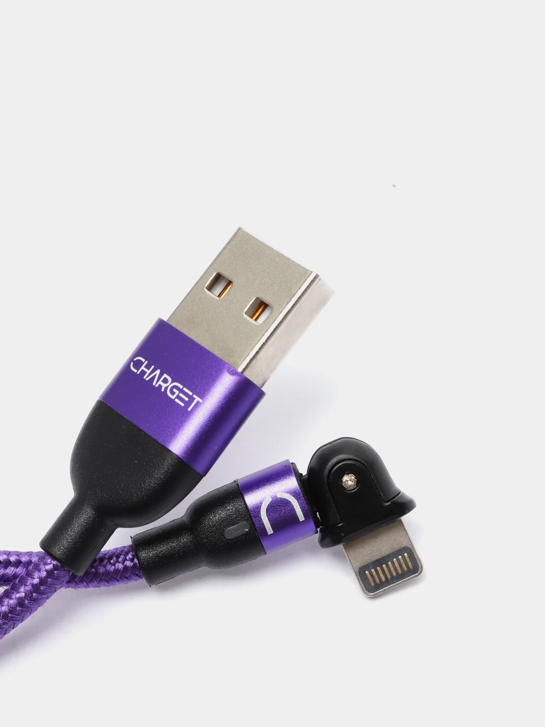 Фиолетовый usb Кабель для зарядки и передачи данных Charget 3.0 A (micro, Type C, Apple lightning)
