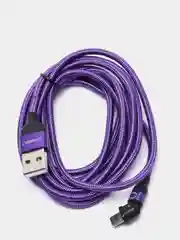 Фиолетовый usb Кабель для зарядки и передачи данных Charget 3.0 A (micro, Type C, Apple lightning)