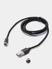 Черный usb кабель для зарядки и передачи данных, магнитный, 1 метр, Quick Charge 3.0 A+ коннектор