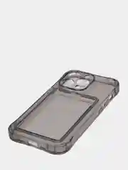 Серый чехол с карманом для карт iPhone XR, 11, 12, 13, 14, Pro, Pro Max, Plus, 7, 8, айфон