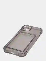 Серый чехол с карманом для карт iPhone XR, 11, 12, 13, 14, Pro, Pro Max, Plus, 7, 8, айфон