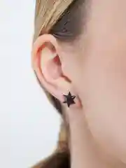 Черный серьга с шипами из титановой стали, 1 штука