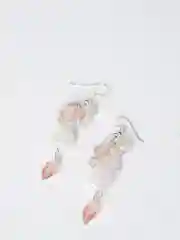 Розовый серьги