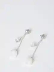 Белый серьги
