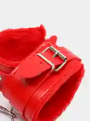 Красный кожаные наручники для секс игр БДСМ с мягкой подкладкой