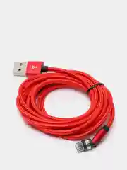 Красный usb кабель twitch 2.1 A магнитный для зарядки 2 -х метровые, поворот 180 градусов