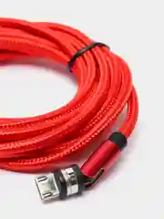 Красный usb кабель twitch 2.1 A магнитный для зарядки 2 -х метровые, поворот 180 градусов