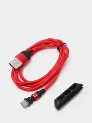 Красный usb Кабель для зарядки и передачи данных Charget 3.0 A (micro, Type C, Apple lightning)