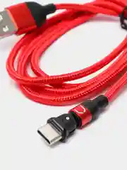 Красный usb Кабель для зарядки и передачи данных Charget 3.0 A (micro, Type C, Apple lightning)