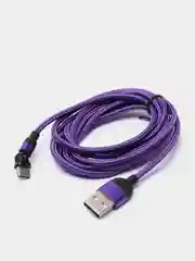 Фиолетовый usb Кабель для зарядки и передачи данных Charget 3.0 A (micro, Type C, Apple lightning)