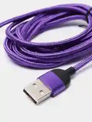 Фиолетовый usb Кабель для зарядки и передачи данных Charget 3.0 A (micro, Type C, Apple lightning)