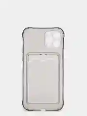 Серый чехол с карманом для карт iPhone XR, 11, 12, 13, 14, Pro, Pro Max, Plus, 7, 8, айфон
