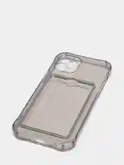 Серый чехол с карманом для карт iPhone XR, 11, 12, 13, 14, Pro, Pro Max, Plus, 7, 8, айфон