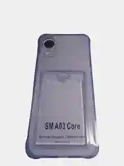 Сиреневый чехол для SAMSUNG A03 Core с карманом для карточки