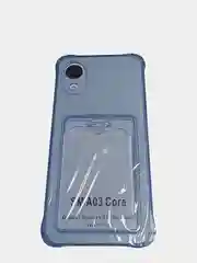 Голубой чехол для SAMSUNG A03 Core с карманом для карточки