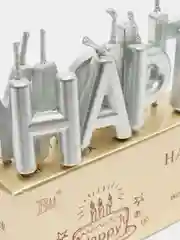 Серебряный свечи для торта на день рождения "Happy Birthday"