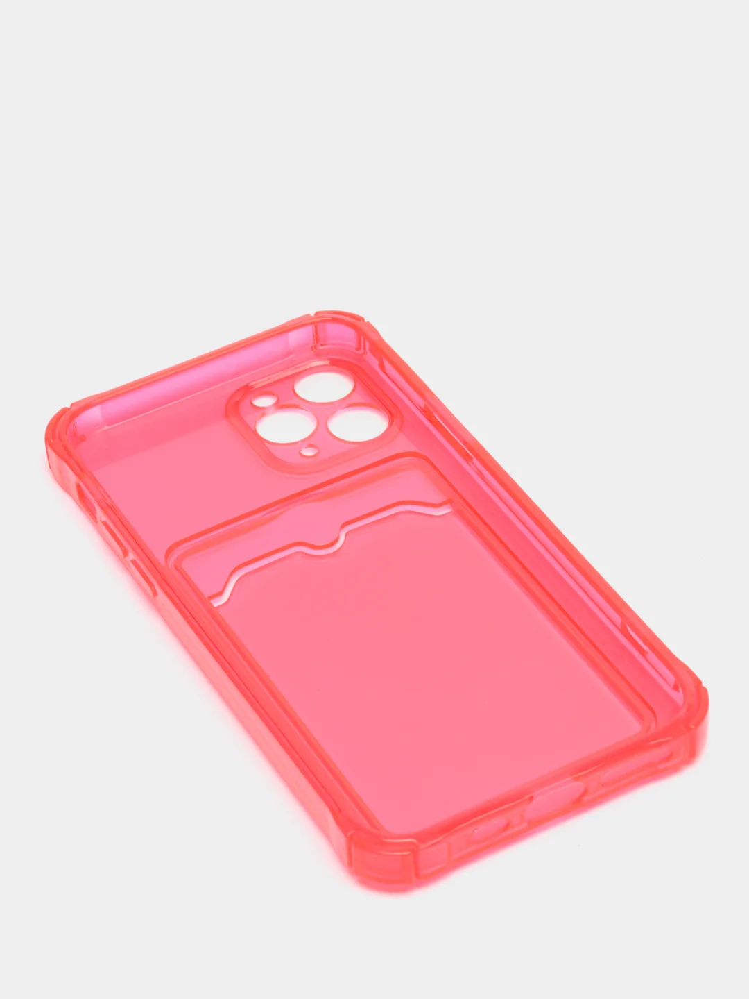 Красный чехол для iPhone 7/8 Plus/XR/11/12/13/Pro/Pro Max, силиконовый, с карманом для карт