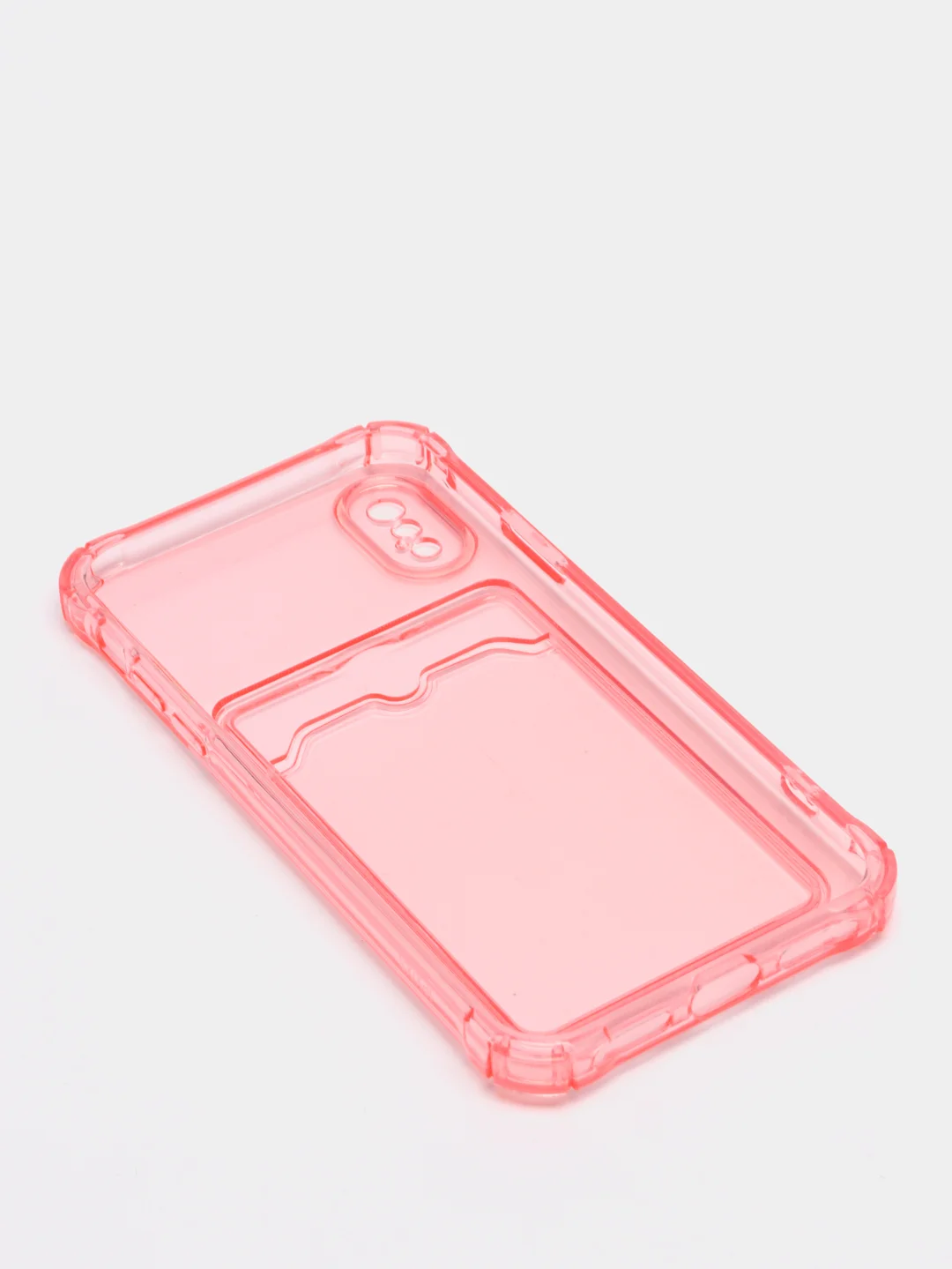 Розовый чехол для iPhone 7/8 Plus/XR/11/12/13/Pro/Pro Max, силиконовый, с карманом для карт