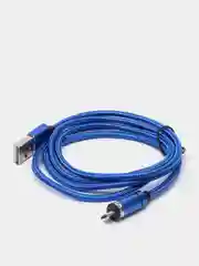 Синий usb кабель для зарядки и передачи данных, магнитный, 1 метр, Quick Charge 3.0 A+ коннектор