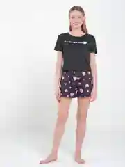 Угольный пижама женская с шортами