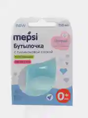 Бутылочка для кормления, с силиконовой соской, Mepsi, 250 мл, 0+ мес