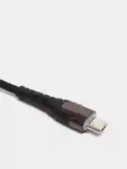 Черный кабель для зарядки 3A и передачи данных Micro-USB, Type - C
