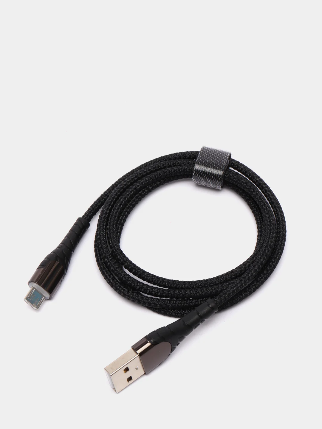 Черный кабель для зарядки 3A и передачи данных Micro-USB, Type - C