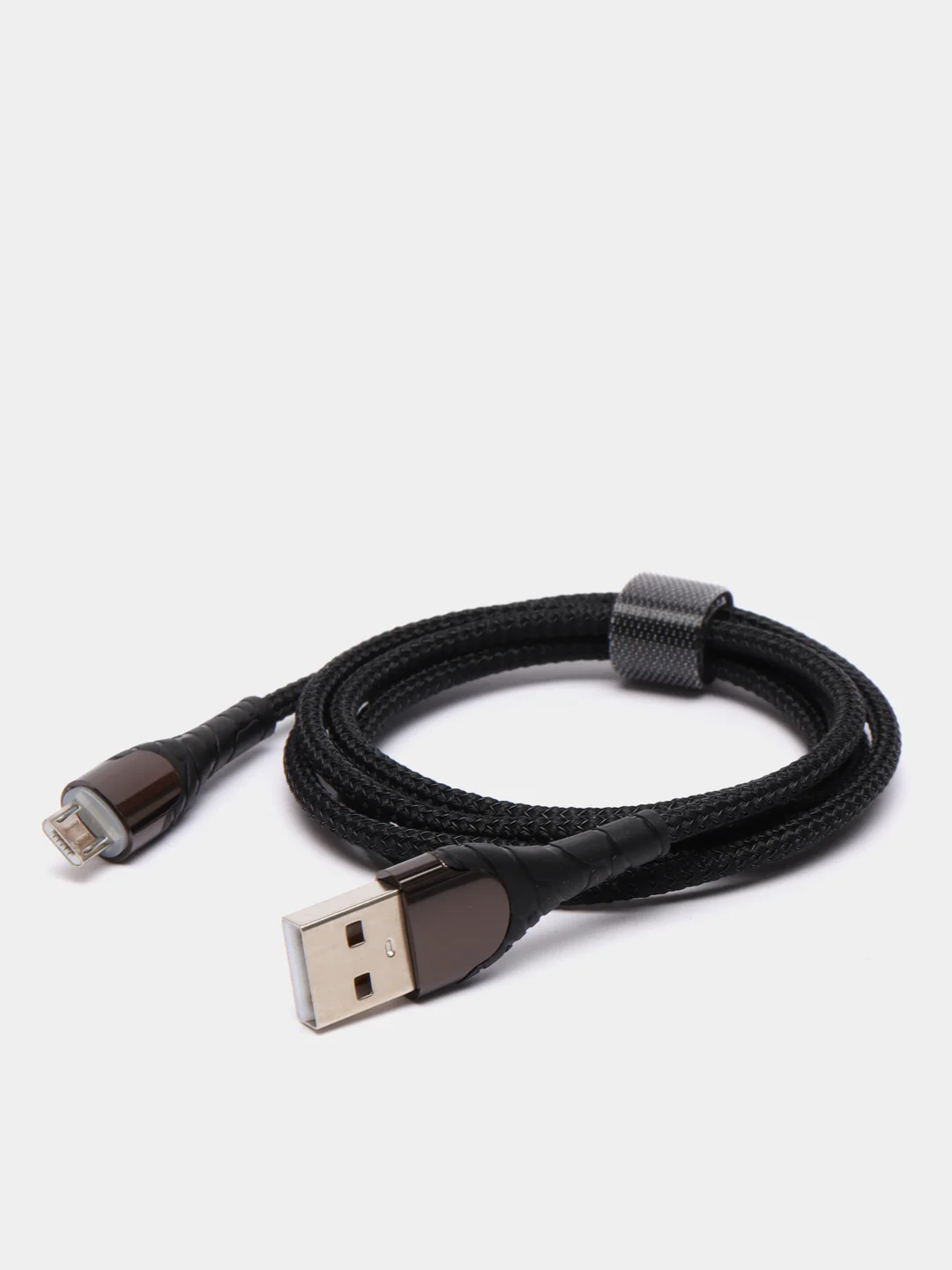 Черный кабель для зарядки 3A и передачи данных Micro-USB, Type - C