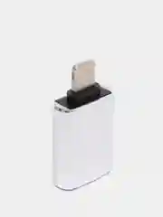 Серебряный переходник адаптер Lightning-USB OTG на iPhone