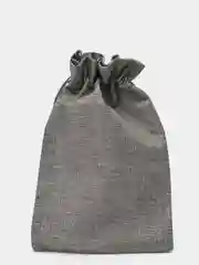 Серый льняной(джутовый) подарочный мешочек