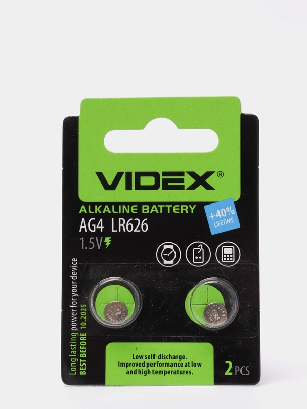 Батарейки Videx AG4, LR66, AG4, LR626, 2 / 10 штук