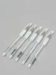 Прозрачный ручка белая гелевая