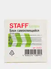 Желтый блок самоклеящийся, стикеры STAFF, 76 х 76 мм, 100 листов