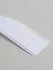 Белый лента репсовая с люрексом, 25 мм, серебро, 22 метра