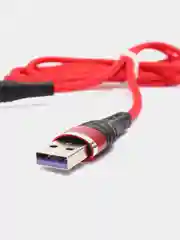 Красный кабель для зарядки телефона USB Type-С / Micro-USB / Lightning, 1 м