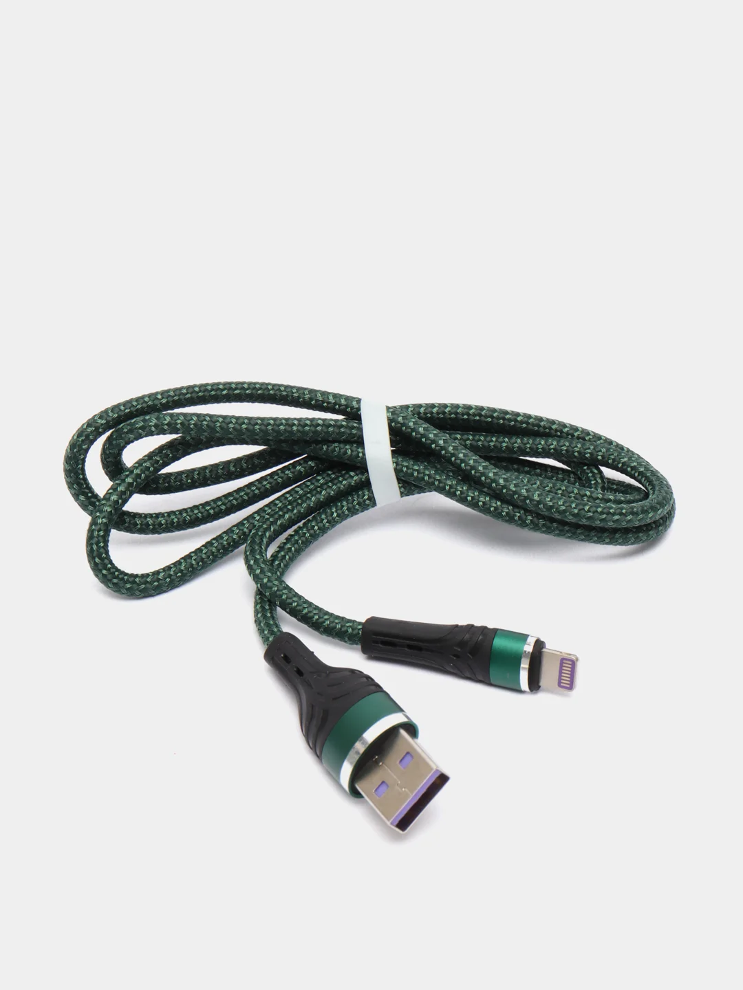 Зеленый кабель для зарядки телефона USB Type-С / Micro-USB / Lightning, 1 м