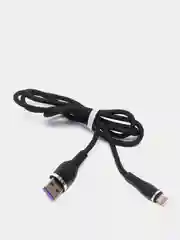 Черный кабель для зарядки телефона USB Type-С / Micro-USB / Lightning, 1 м