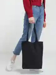 Черный сумка шопер хлопковая, шоппер через плечо