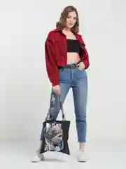 Угольный шоппер-сумка, цветные ручки, легко складывается