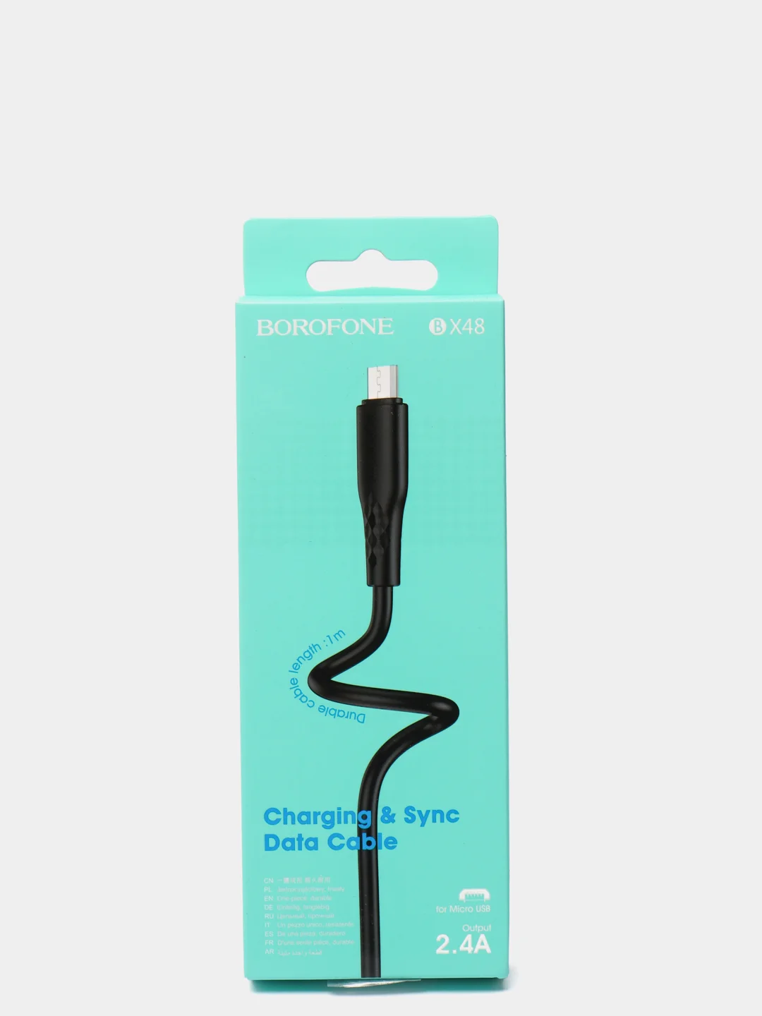 Черный кабель Type-C, MicroUSB зарядка для айфон Borofone BX48, для зарядки тэпси теэпси андройд