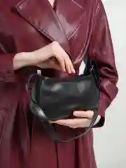 Черный сумка багет, женская сумка под плечо, хобо, сумка на осень, сумка под пальто