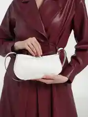 Белый сумка багет, женская сумка под плечо, хобо, сумка на осень, сумка под пальто