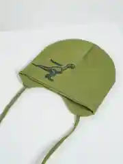Зеленый шапка детская для малышей на завязках
