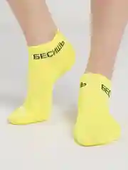 Желтый носки унисекс мужские и женские , цветные , с надписями