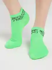 Зеленый носки унисекс мужские и женские , цветные , с надписями